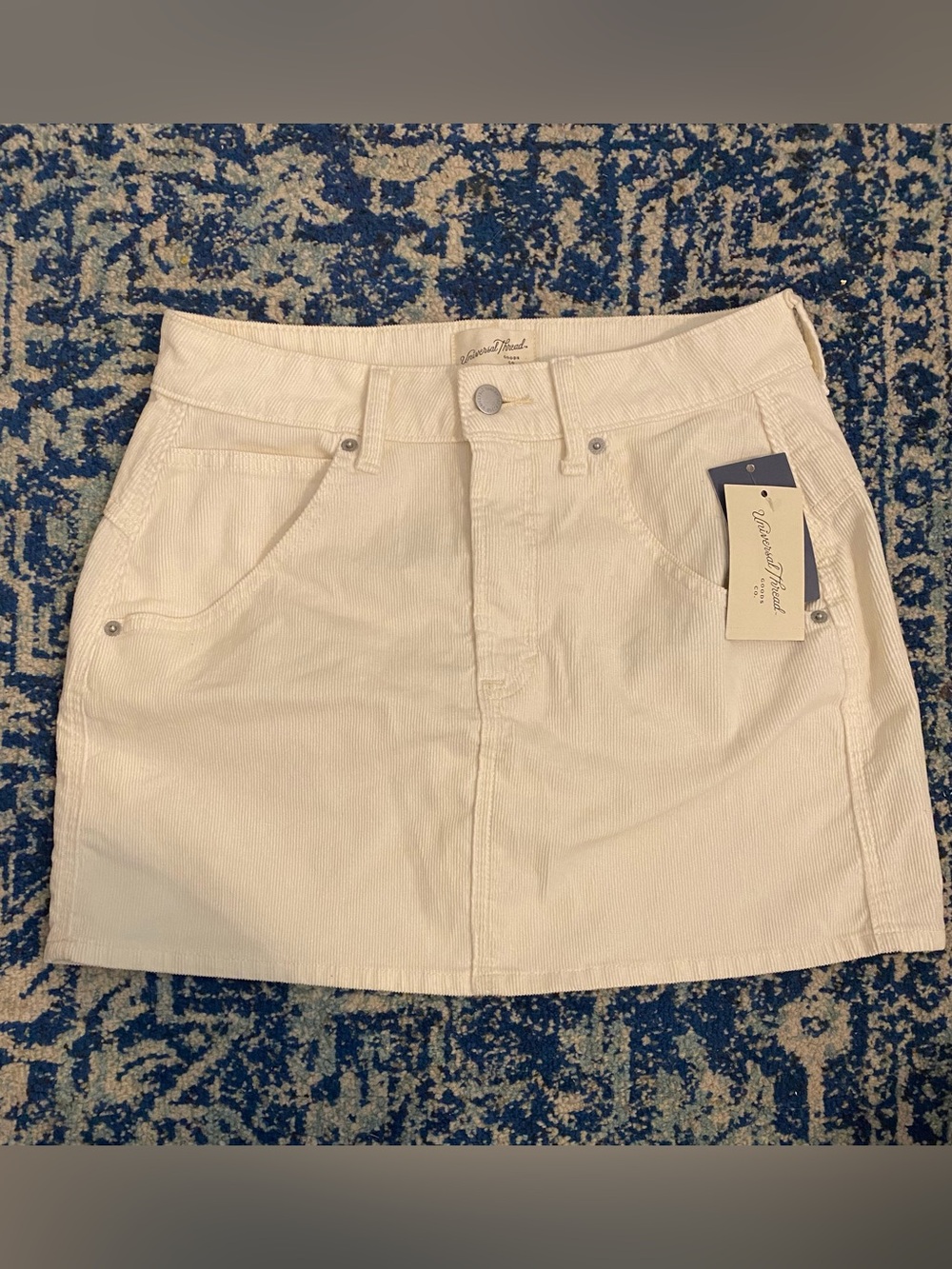 Universal Thread Cream Corduroy Mini Skirt